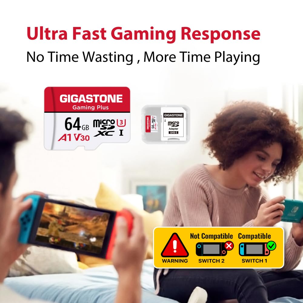 Amazon | 【Switch 1 対応】 GIGASTONE マイクロsdカード 64GB Gaming